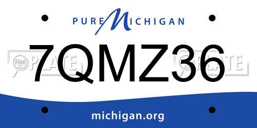 7QMZ36 Michigan License Plate