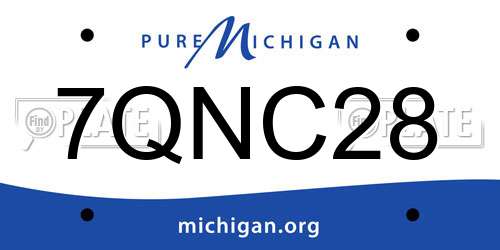 7QNC28 Michigan License Plate