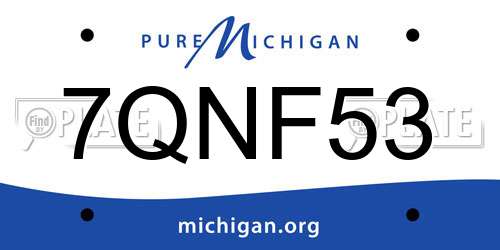 7QNF53 Michigan License Plate