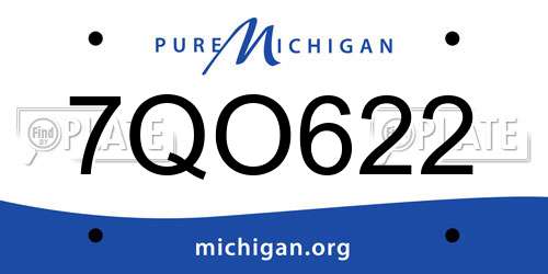 7QO622 Michigan License Plate