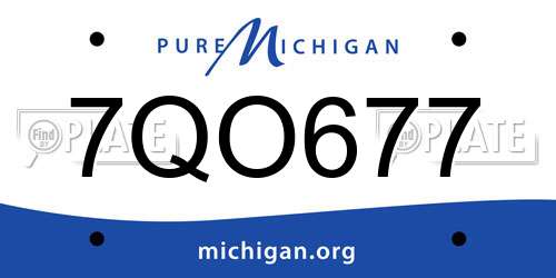 7QO677 Michigan License Plate