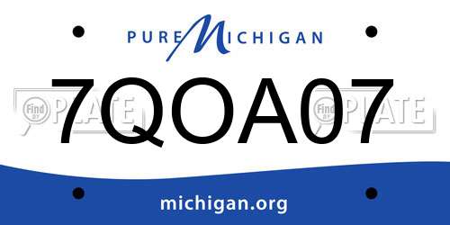7QOA07 Michigan License Plate