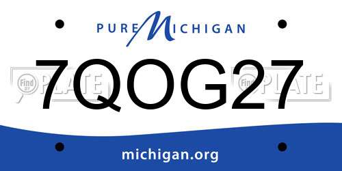 7QOG27 Michigan License Plate