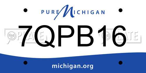7QPB16 Michigan License Plate