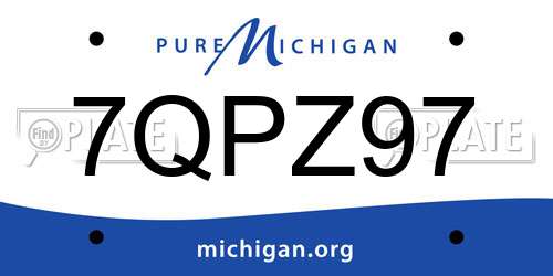 7QPZ97 Michigan License Plate