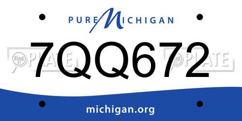 7QQ672 Michigan License Plate