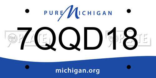 7QQD18 Michigan License Plate