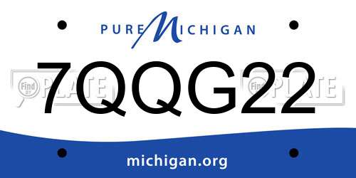 7QQG22 Michigan License Plate