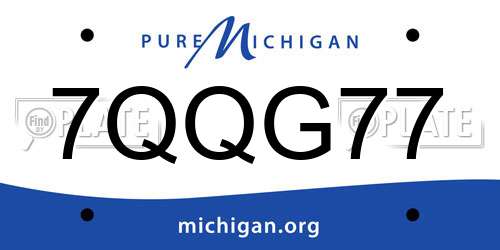 7QQG77 Michigan License Plate