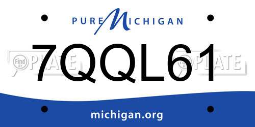 7QQL61 Michigan License Plate