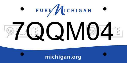 7QQM04 Michigan License Plate