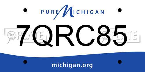 7QRC85 Michigan License Plate