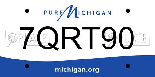 7QRT90 Michigan License Plate