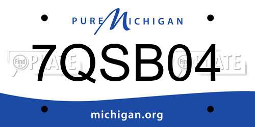 7QSB04 Michigan License Plate