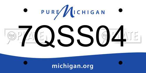 7QSS04 Michigan License Plate