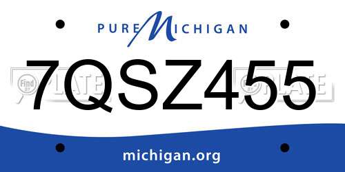 7QSZ455 Michigan License Plate