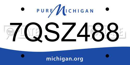 7QSZ488 Michigan License Plate