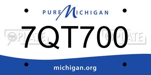 7QT700 Michigan License Plate