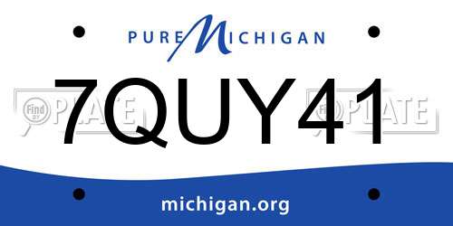 7QUY41 Michigan License Plate