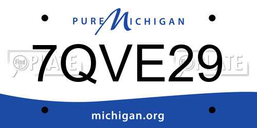 7QVE29 Michigan License Plate