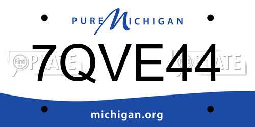 7QVE44 Michigan License Plate