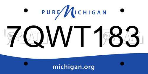 7QWT183 Michigan License Plate