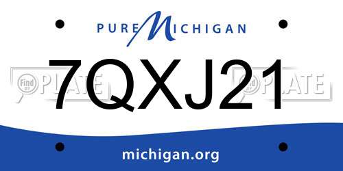 7QXJ21 Michigan License Plate