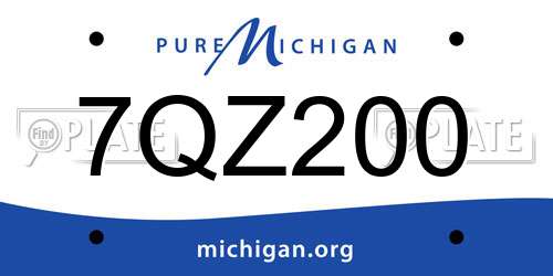 7QZ200 Michigan License Plate