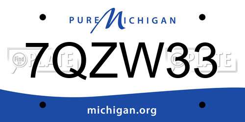 7QZW33 Michigan License Plate