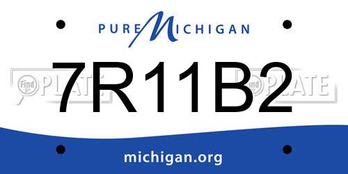 7R11B2 Michigan License Plate