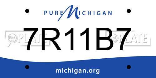 7R11B7 Michigan License Plate