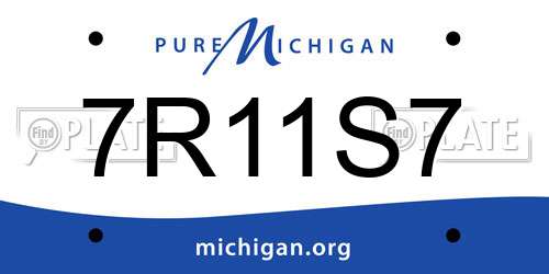 7R11S7 Michigan License Plate