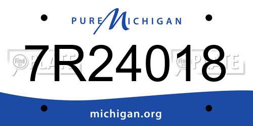 7R24018 Michigan License Plate