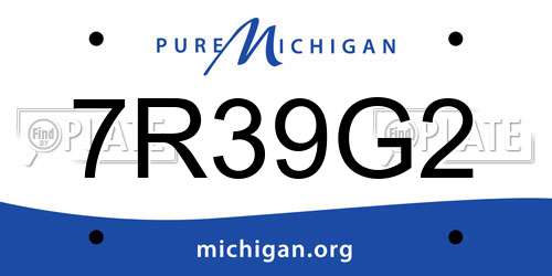 7R39G2 Michigan License Plate
