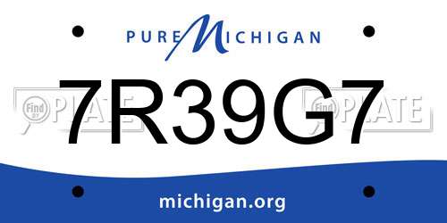 7R39G7 Michigan License Plate