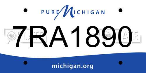 7RA1890 Michigan License Plate