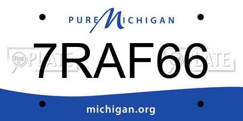 7RAF66 Michigan License Plate