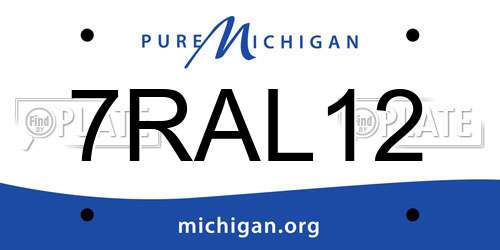 7RAL12 Michigan License Plate