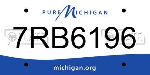 7RB6196 Michigan License Plate