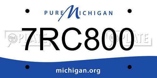 7RC800 Michigan License Plate