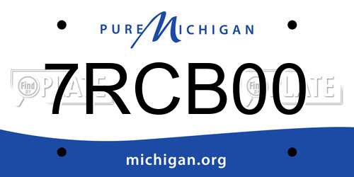7RCB00 Michigan License Plate