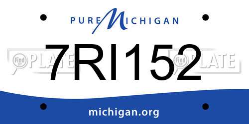 7RI152 Michigan License Plate