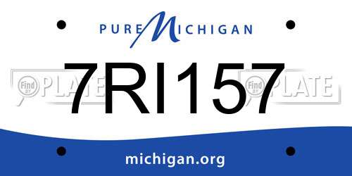 7RI157 Michigan License Plate