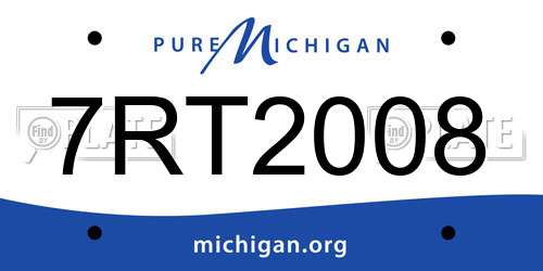 7RT2008 Michigan License Plate