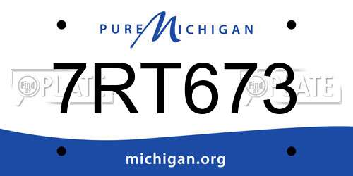 7RT673 Michigan License Plate