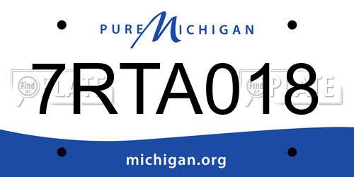 7RTA018 Michigan License Plate