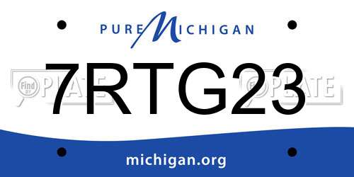 7RTG23 Michigan License Plate