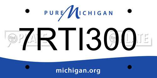 7RTI300 Michigan License Plate
