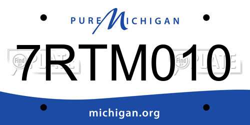7RTM010 Michigan License Plate