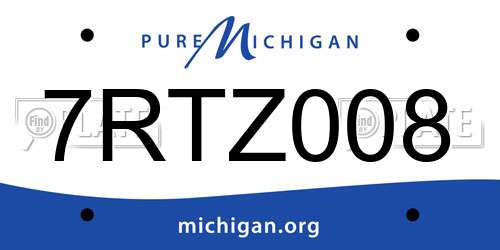 7RTZ008 Michigan License Plate